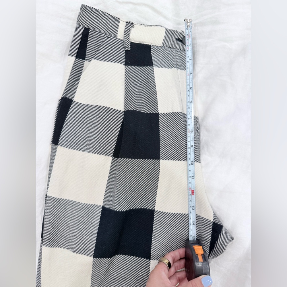 Mara Hoffman Dita Pant Ensenada Plaid Black Cream Organic Cotton High Waist. 12 - Picture 7 of 9